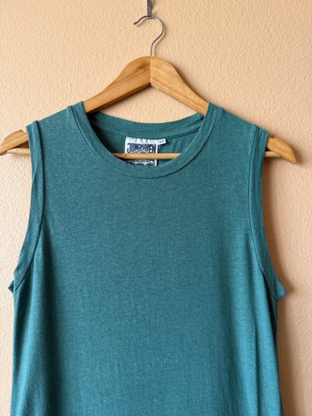 Jungmaven Hermosa hemp & organic cotton dress in discontinued color teal, XS - Picture 4 of 10
